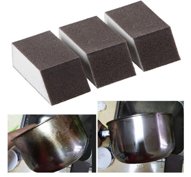 Brosse de nettoyage alumine papier de verre éponge taches de rouille la saleté nettoyage pot pot pot pot maison nettoyage cuisine