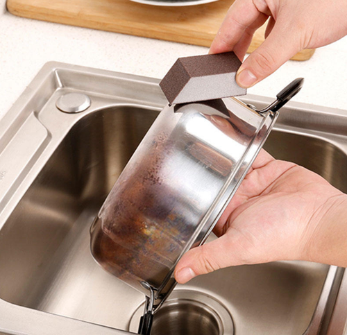 Brosse de nettoyage alumine papier de verre éponge taches de rouille la saleté nettoyage pot pot pot pot maison nettoyage cuisine