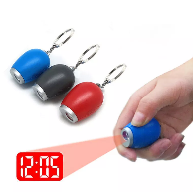 VST CL-001 Electronique Mini Portable Numérique LED Horloge de Projection avec Porte-clés Cadeaux d'Anniversaire des Enfants Portable - Noir