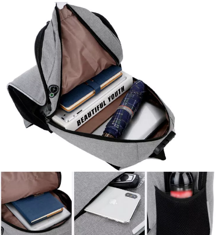 18L hommes sac à dos anti-vol usb sac à bandoulière pour ordinateur portable 16