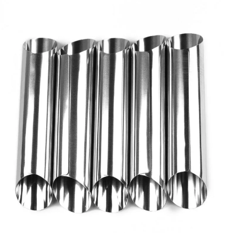 8 Pcs 1 Set Danish Stainless Steel Tube Cream Molds Cake Dessert Pastry Cream Molds Croissant Mold Stainless Steel DIY Baking Mold Cake Kitchen Mold Cooking Tool