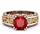 Elegant Rose Gold Pattern Hollow Copper Zircon Ring Valentine's Day Gift for Women - Red 6