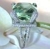Elegant Green Gem Zircon Ring Wedding Crystal Silver Color Rings Trendy Jewelry for Women - 8