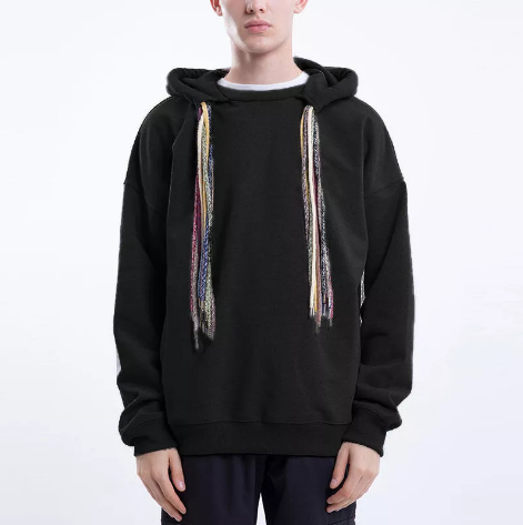 Multicolor Drawstring Solid Color Long Sleeve Hoodies Sweatshirts - Grey L