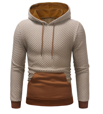 Mens Pullover Stitching Color Sport Drawstring Hoodies Sweatshirts - Dark Gray S