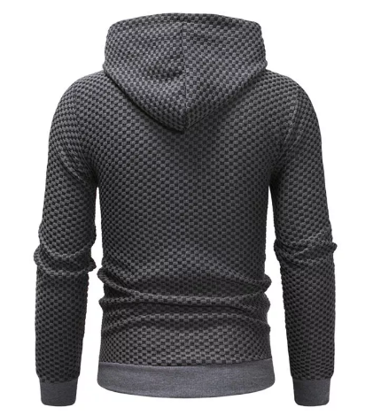 Mens Pullover Stitching Color Sport Drawstring Hoodies Sweatshirts - Dark Gray S