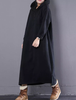 S-5XL Women Hooded Long Sleeve Button Split Casual Loose Sweatshirt Dresses - Coffee S