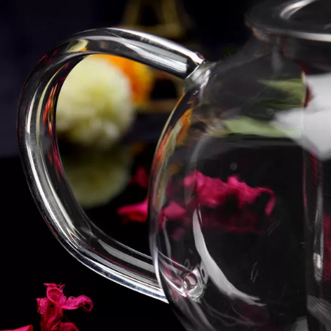 800ml haute en verre borosilicate filtrage théière filtre à thé inox