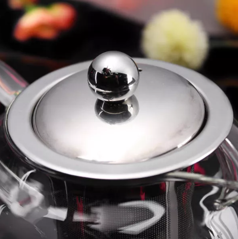 800ml haute en verre borosilicate filtrage théière filtre à thé inox