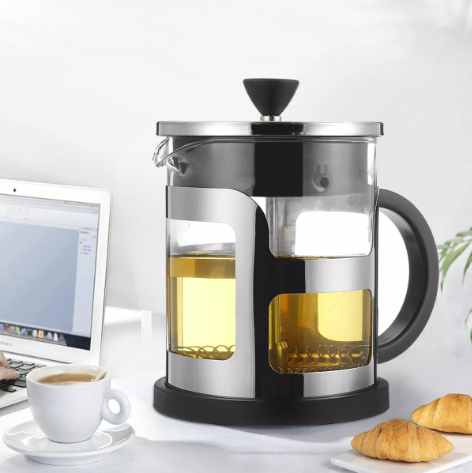 Pot de thé d'acier inoxydable de verre de plongeur de fabricant français de café de presse 600ml / 1000ml - 1000ML