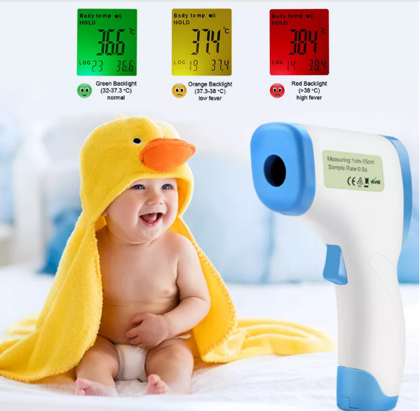 2019 Intelligent 8809C Sans contact LCD IR Thermomètre de température numérique à infrarouge à laser pour bébé - Violet