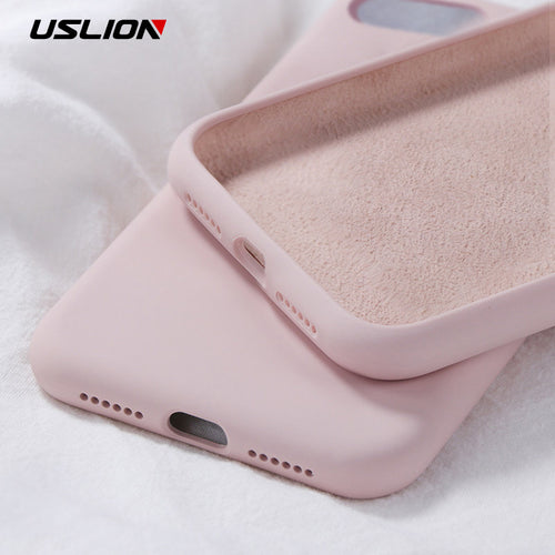 USLION Silicone Solid Color Case for iPhone XS 11 Pro MAX XR X XS Max Candy