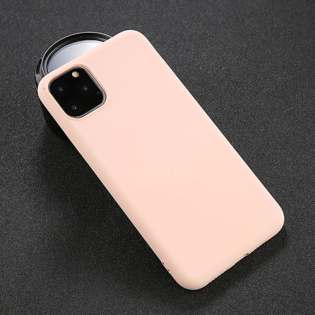 USLION Silicone Solid Color Case for iPhone XS 11 Pro MAX XR X XS Max Candy